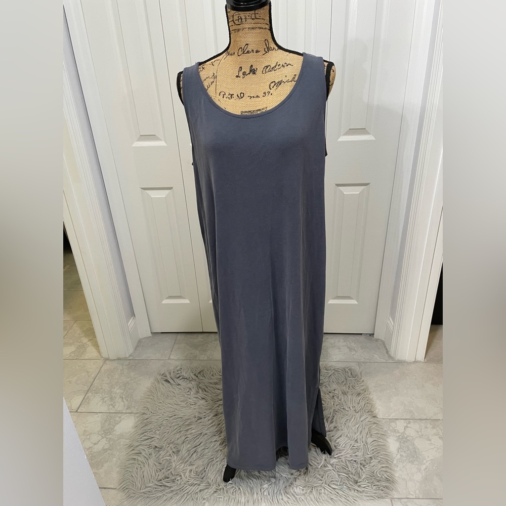 JJill Gray Sleeveless Maxi Dress Sz Large Petite